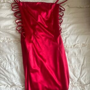 Red Mini Dress with side cutouts